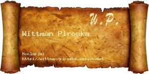 Wittman Piroska névjegykártya