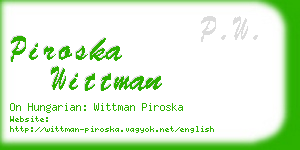 piroska wittman business card